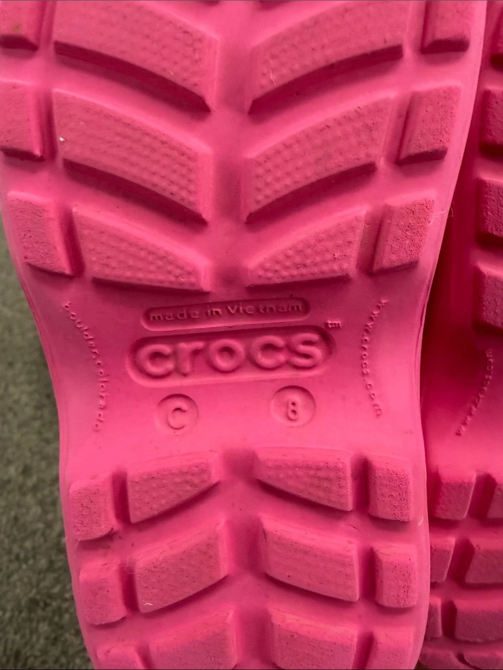 CROCS Boots Kids 8 Bright Pink Pull-On Rain Handle It Waterproof Rubber Toddler